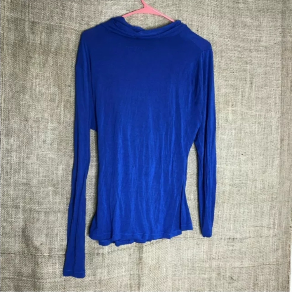 Soft Surroundings Faux Wrap Blouse SZ XL Blue Top - Picture 2 of 6